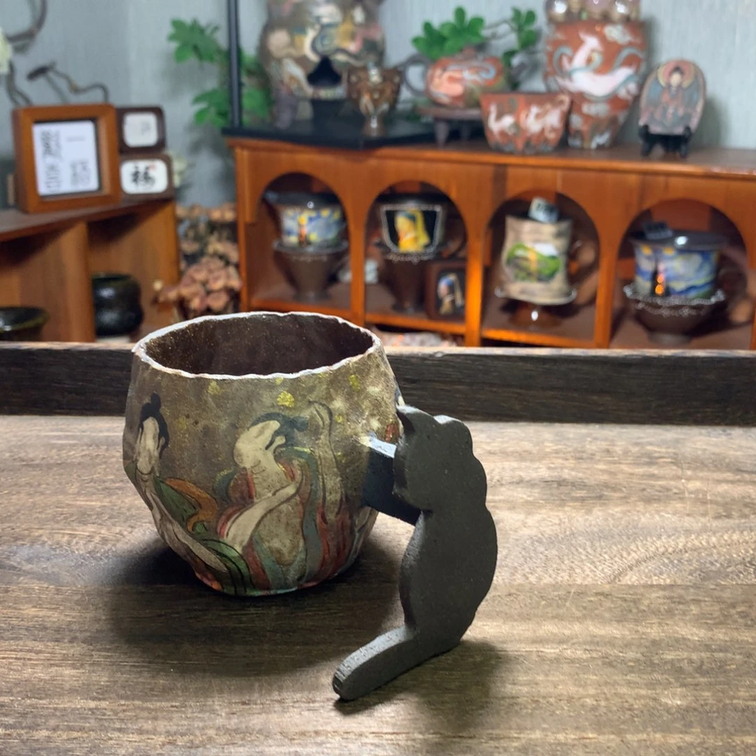 陶·敦煌猫·紫砂茶咖杯