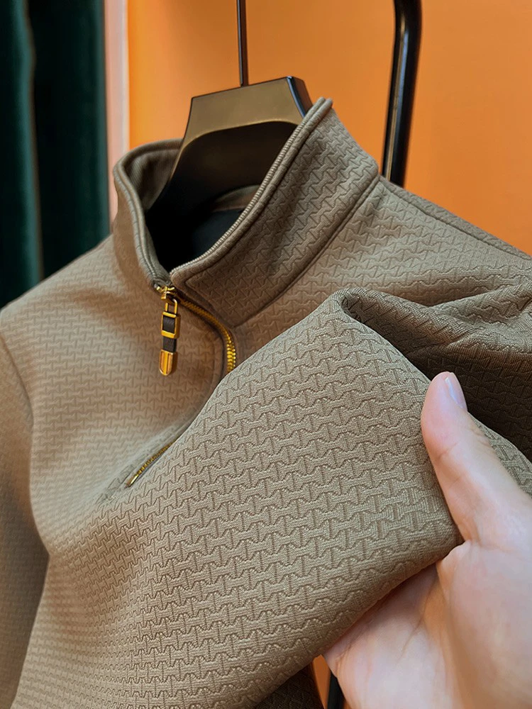 加厚大码300斤保暖卫衣男士立领秋冬长袖t恤半高领拉链上衣服休闲