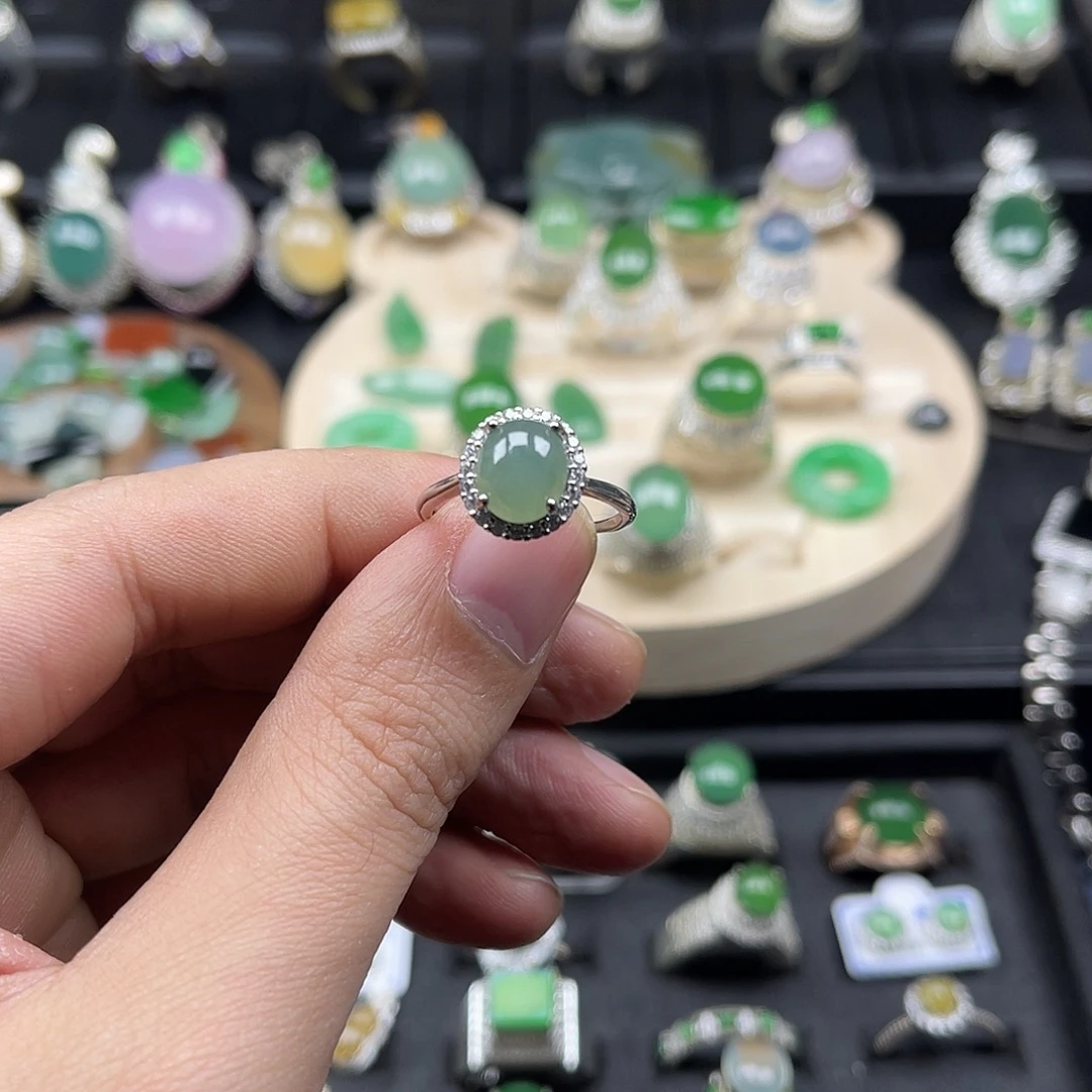 翡翠银S925镶嵌戒指