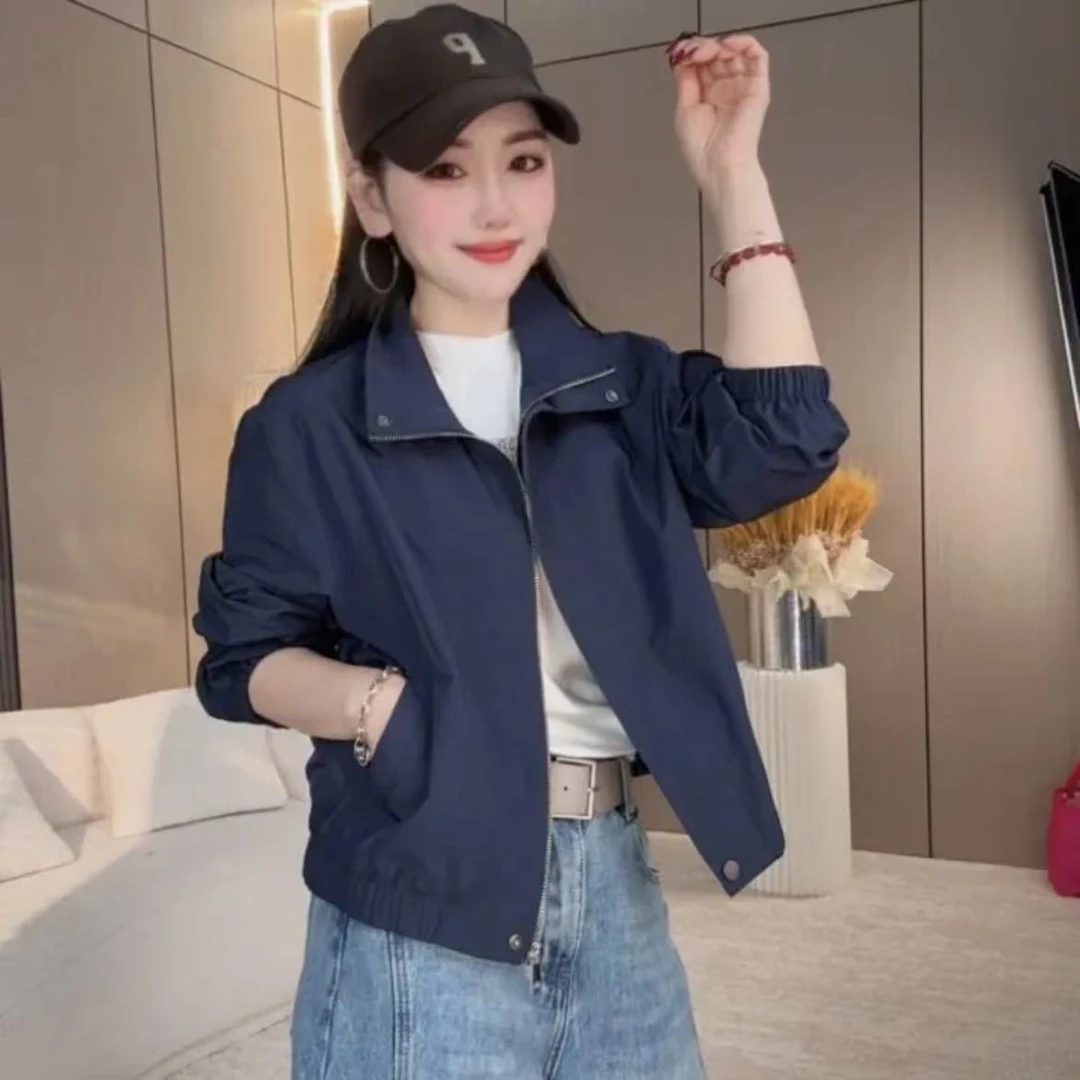 6685新款春秋爆款欧若风休闲女士冲锋衣外套小个子百搭洋气纯色