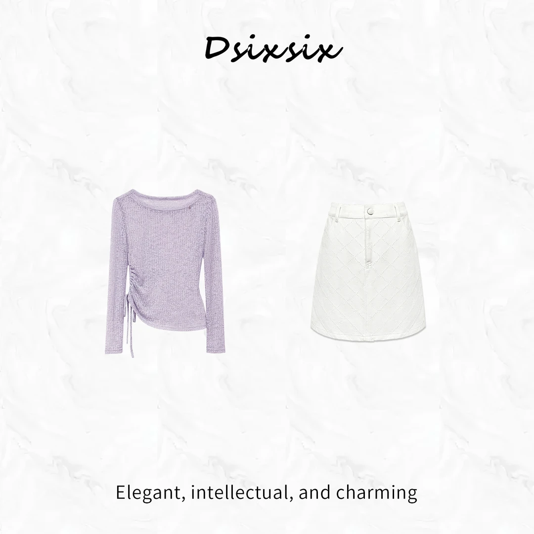 Yeah Me/也觅【白茶慕夏】夏季新款设计师气质百搭显瘦半身裙套装女