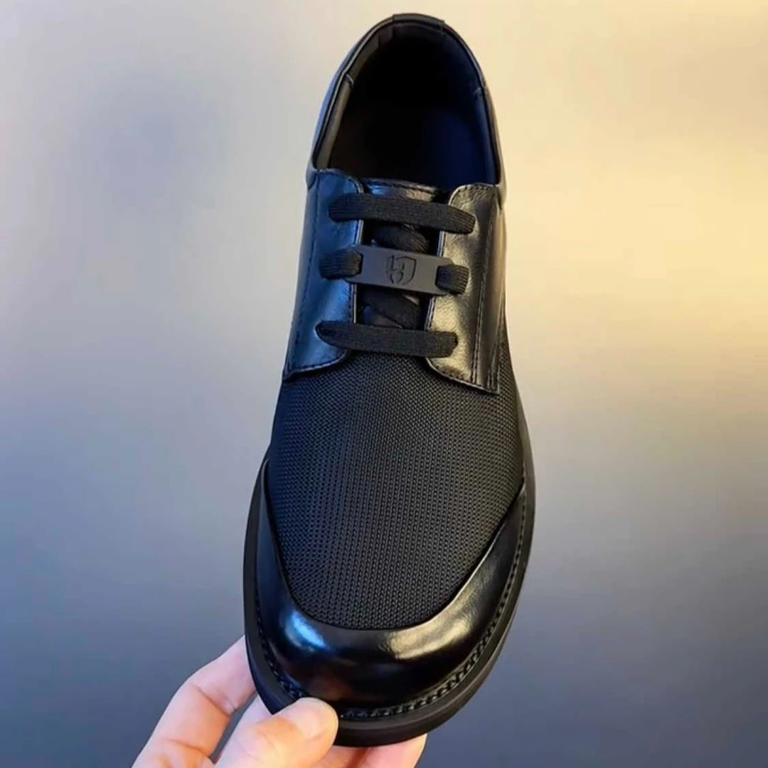 男鞋秋季新款真皮牛皮网眼透气薄款网面男士商务软底休闲网布皮鞋