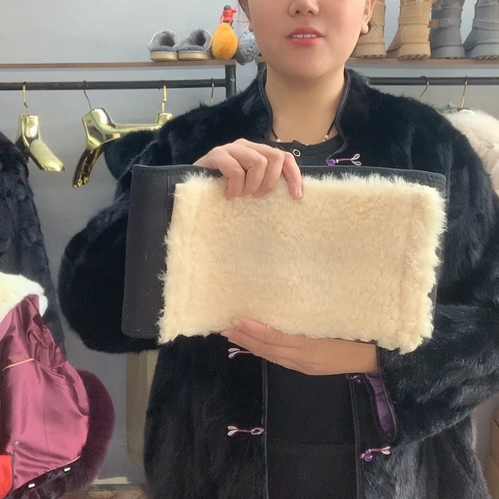 羊皮毛一体保暖护腰