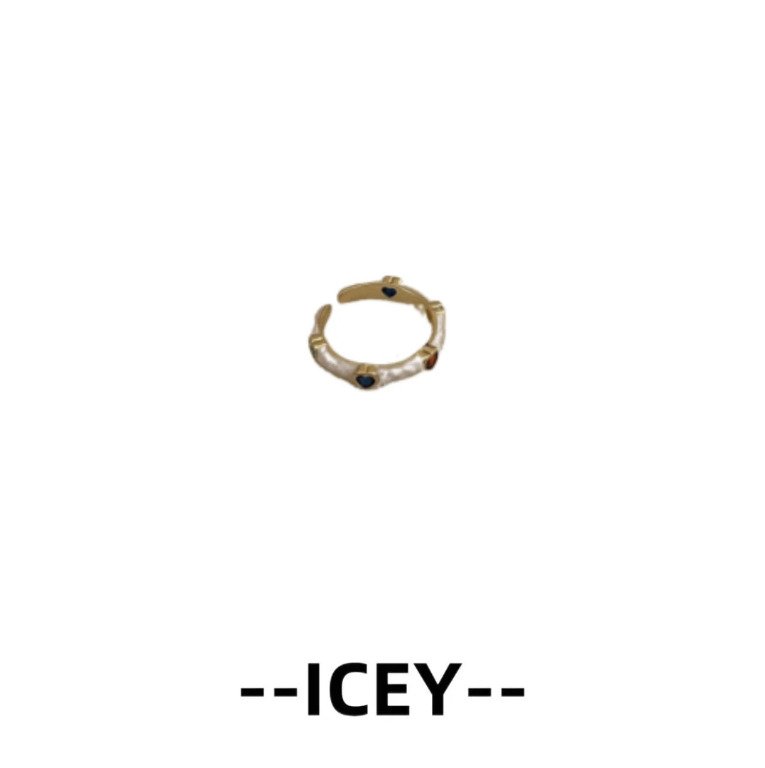 镀K金 ICEY小香风高级名媛风戒指--B0756