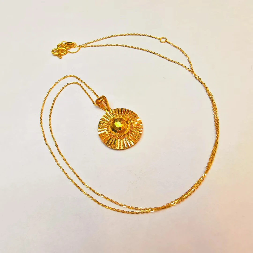 82#足金999 黄金5G鸽子蛋全金套链 百搭时尚精美素款