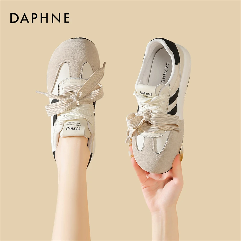 达芙妮厚底德训鞋女2025新款秋季平底运动板鞋小众复古休闲阿甘鞋