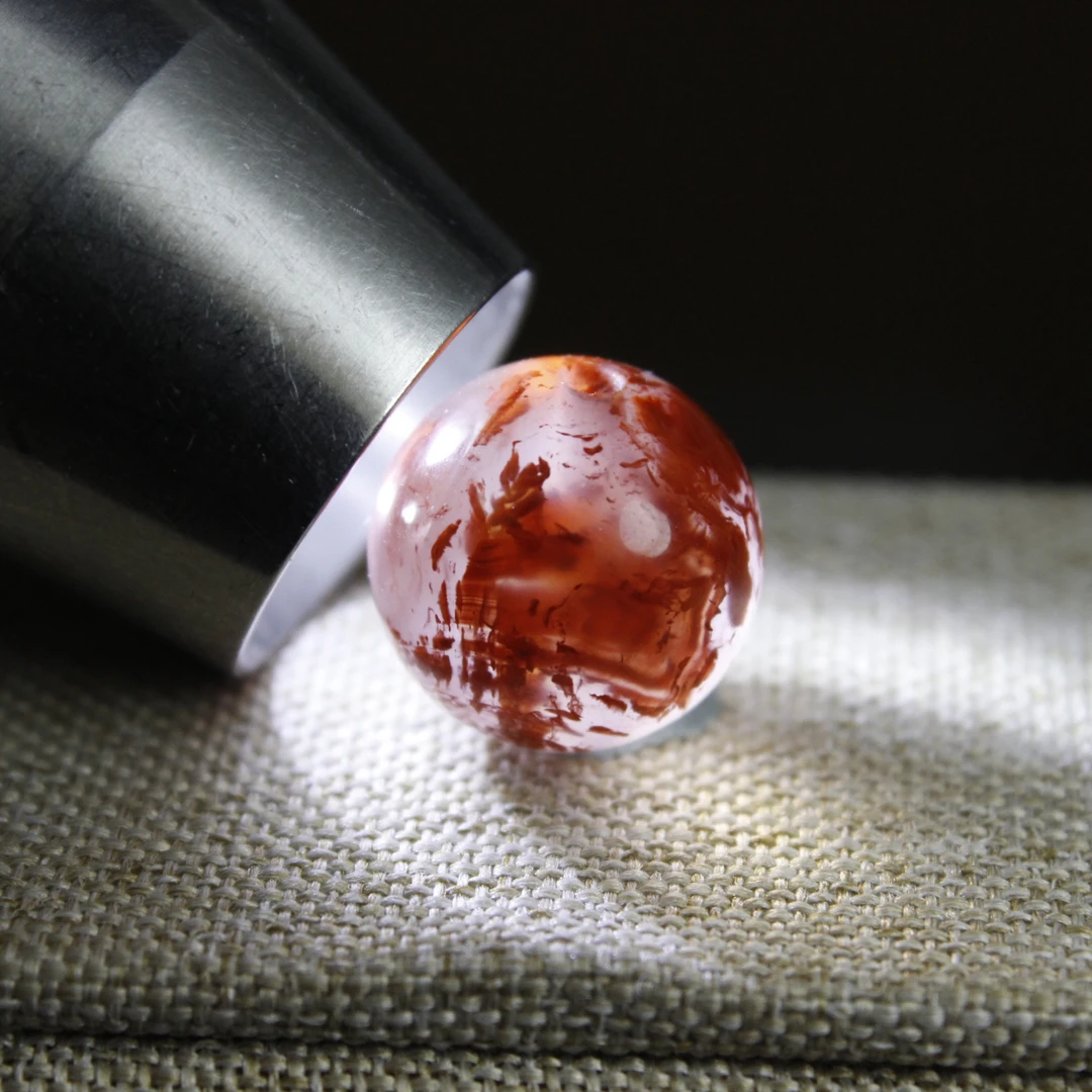 一物一图高冰荔枝冻南红玛瑙圆珠对珠配饰配珠飘花