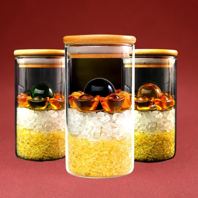 【老师推荐】家居摆件安忍水琉璃容器家居装饰品带盖家用创意TQ