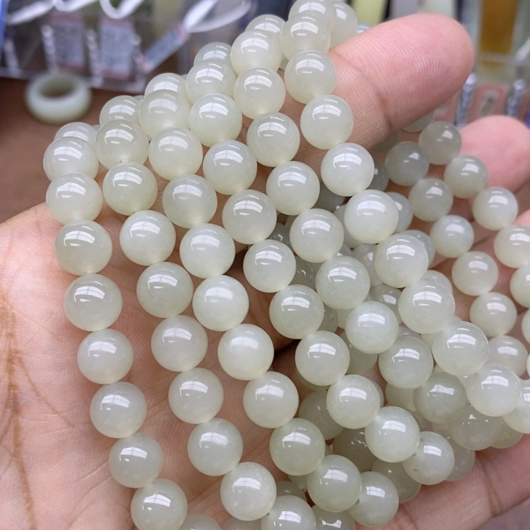 和田玉未镶嵌手串卡8