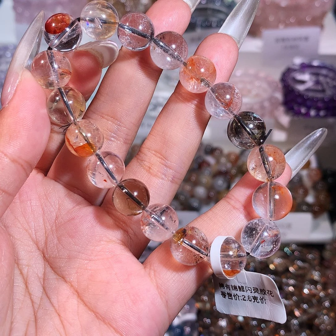 未镶嵌手链水晶（透体闪灵胶花11）