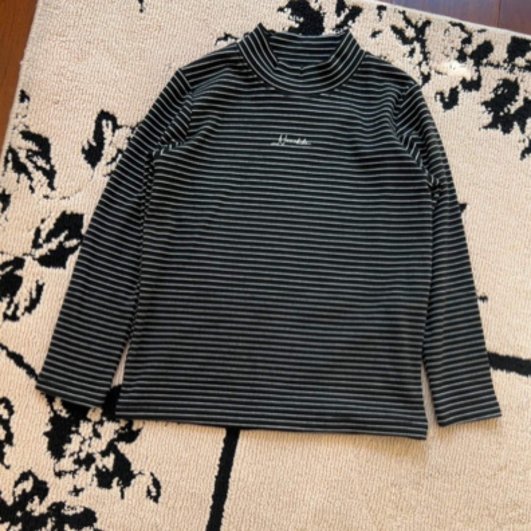 【编号P883】D6173-D-01-儿童条纹字母打底衫黑色-XYC