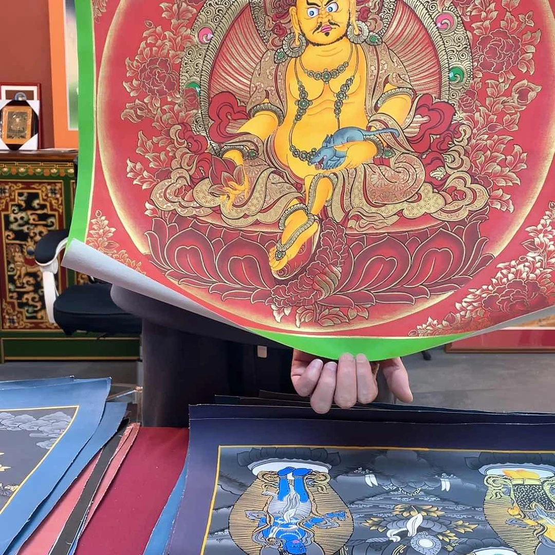 装裱画48×48纯手绘黄财