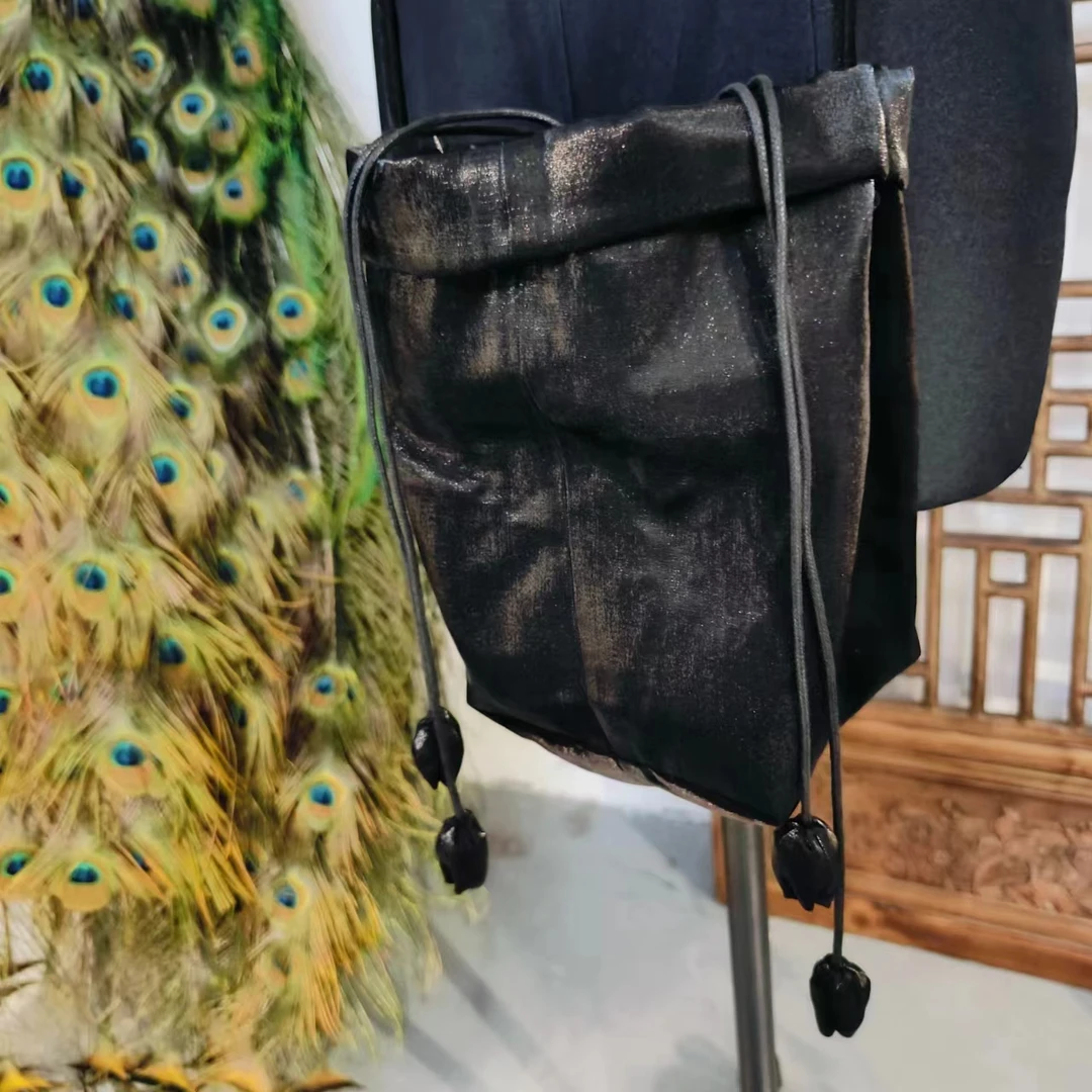 凤徕兮私人定制黑色系绳肩带包包 LB002