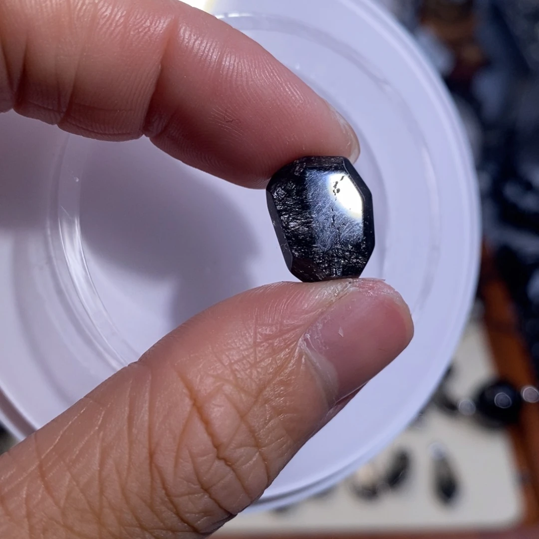 水晶未镶嵌手链微瑕疵随型14×11×9黑发晶全透体满发蕾丝