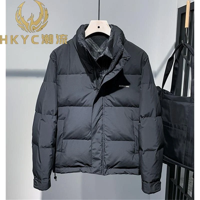 HKYC棉服立领铺棉外套外套加绒加厚短款韩版宽松休闲上衣防寒服男