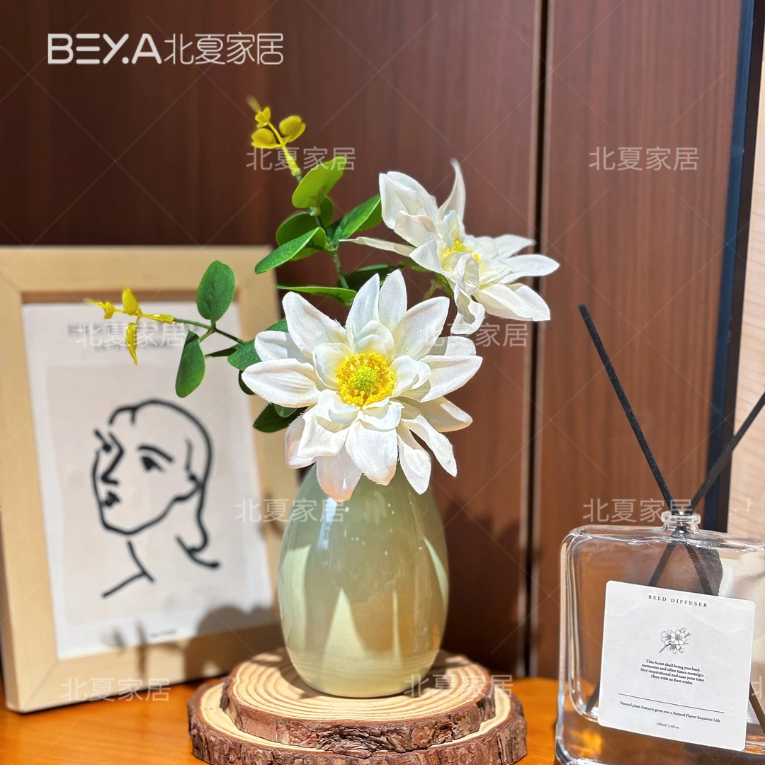 仿真花束摆件好运菊白色雏菊花束田园野菊花假花洋甘菊绢花