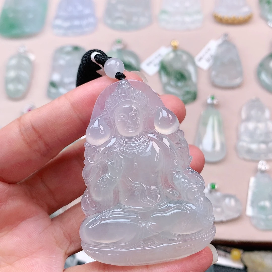 翡翠颈饰未镶嵌度母观音