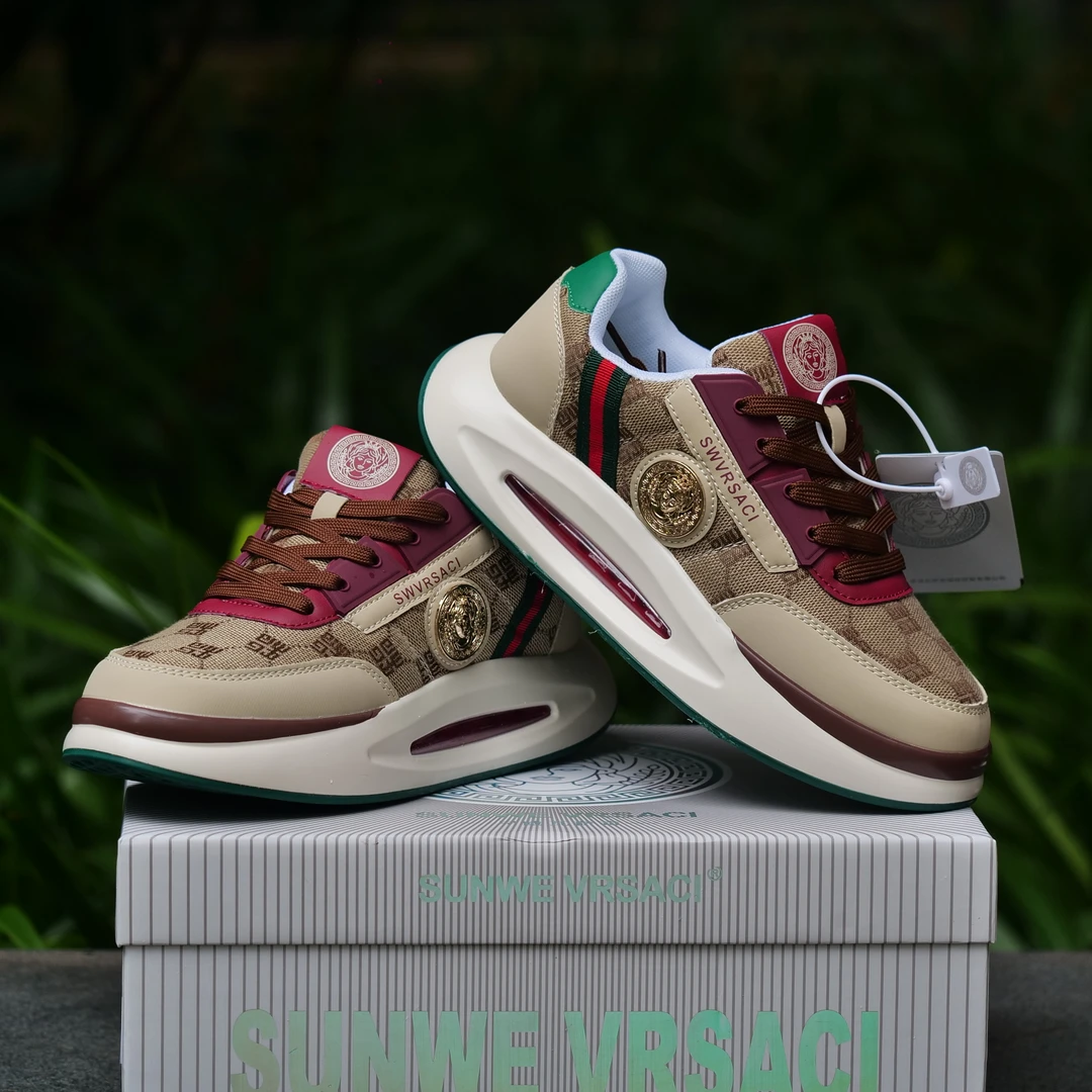 星威瓦萨奇夏季薄款休闲鞋厚底低帮减震皮革7-8厘米厚底男鞋