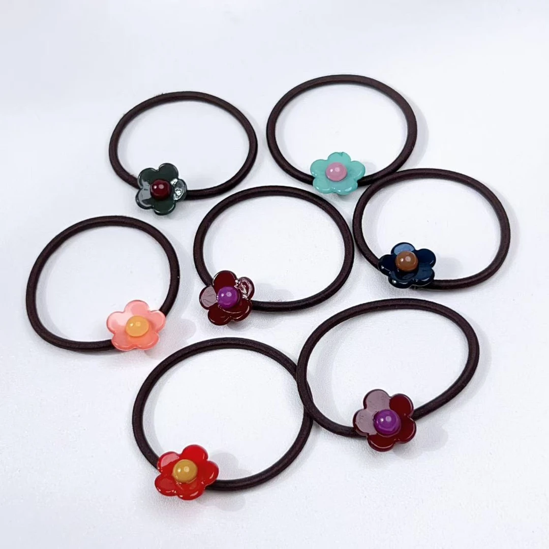 西红饰TOMATO韩国东大门醋酸百搭立体小花高弹发绳041701