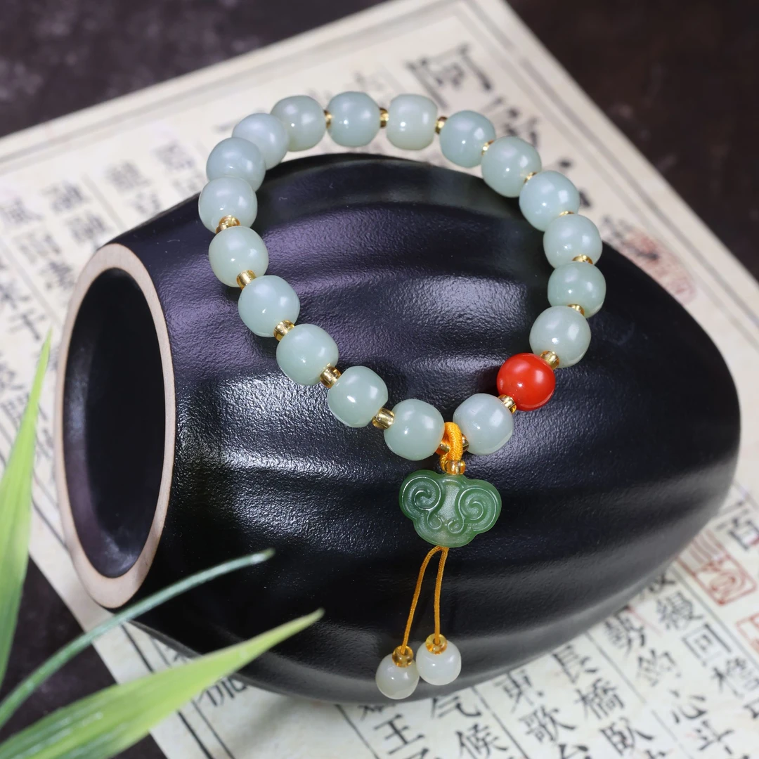 爱思尔新疆和田玉手串且末蓝DIY8*7如意手串0ASC0G151(多样性发货