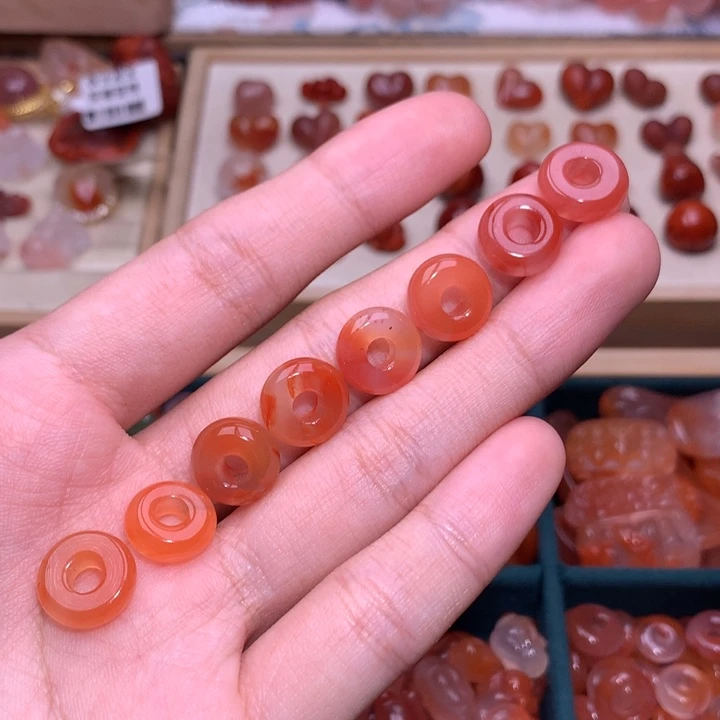 狂***浪南红玛瑙未镶嵌珠宝半成品甜甜圈