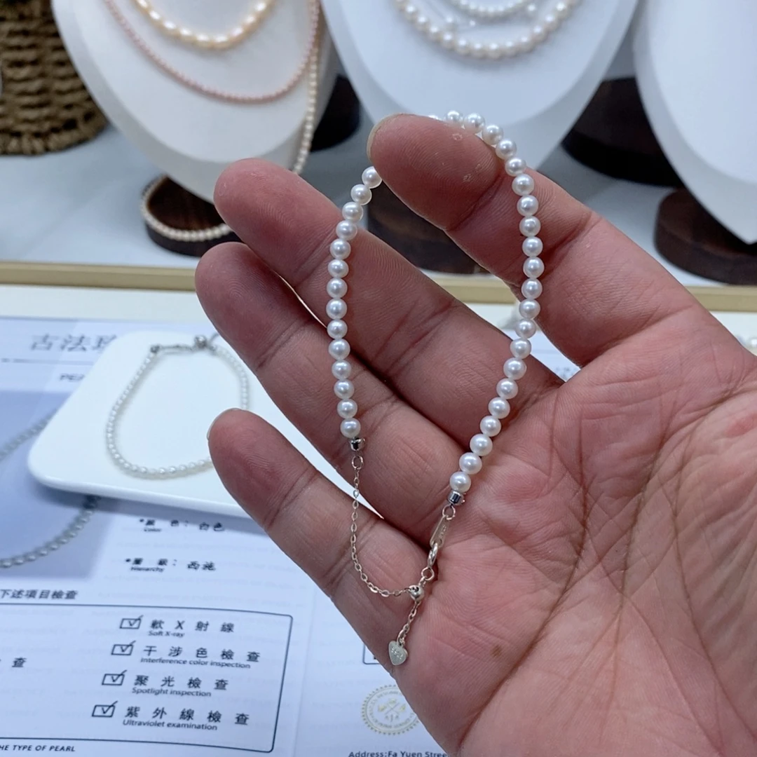 颈饰银S925镶嵌淡水珍珠