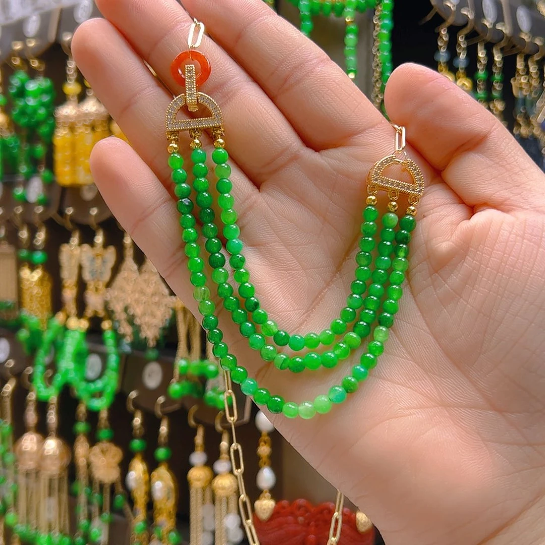 翡翠合金耳饰翡翠