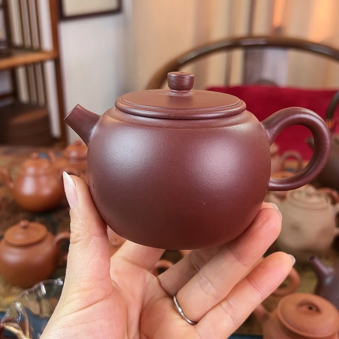 紫砂茶壶精品 福圆 紫泥 250cc