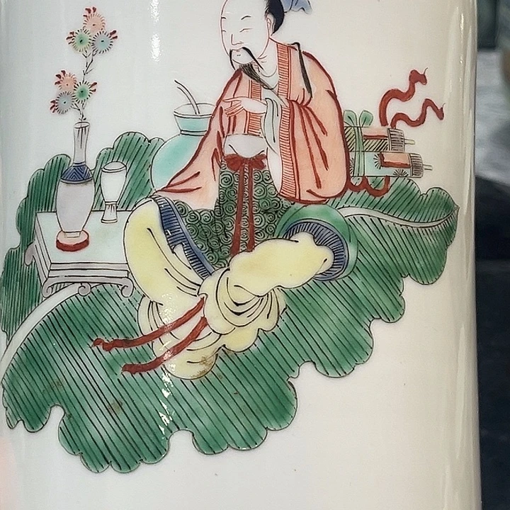 不***茶陶人物纹人物纹笔筒