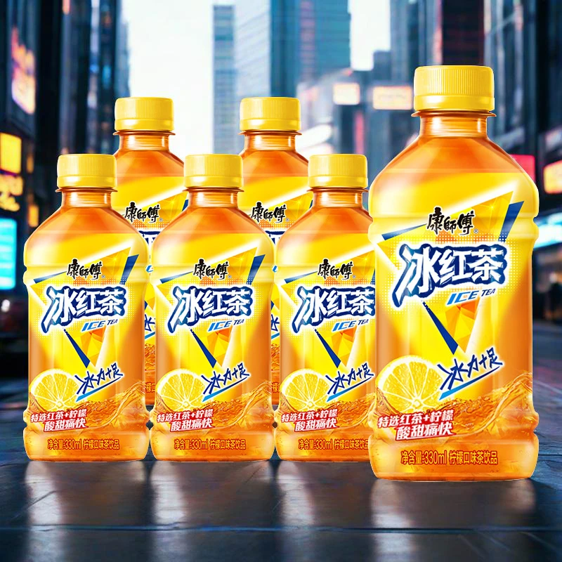 【6瓶】康师傅冰红茶330ml清凉解渴冰爽解腻欢乐共享户外运动搭档