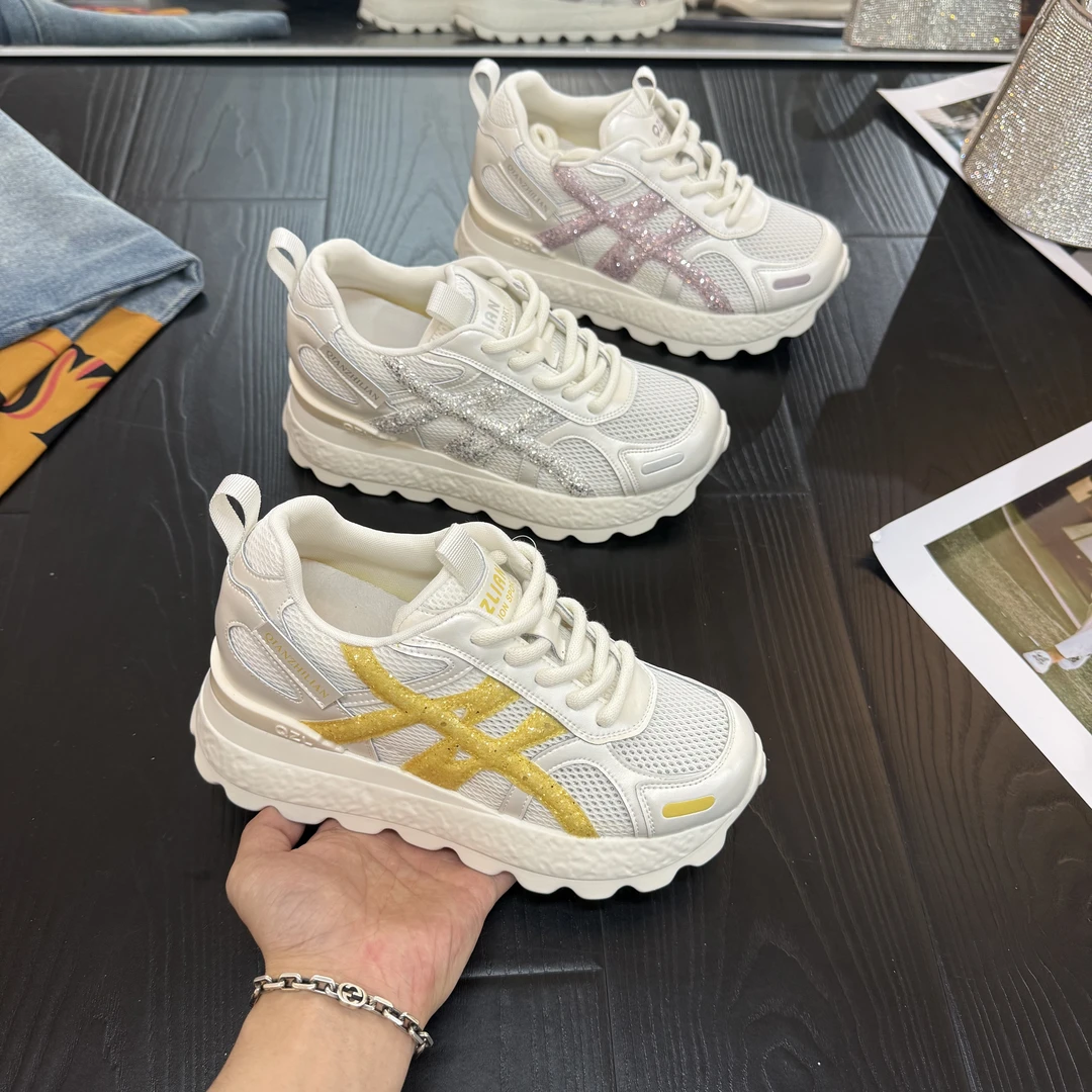 千之恋V增高8CM2025夏季新款轻奢爆款多巴胺百搭休闲透气女鞋6188