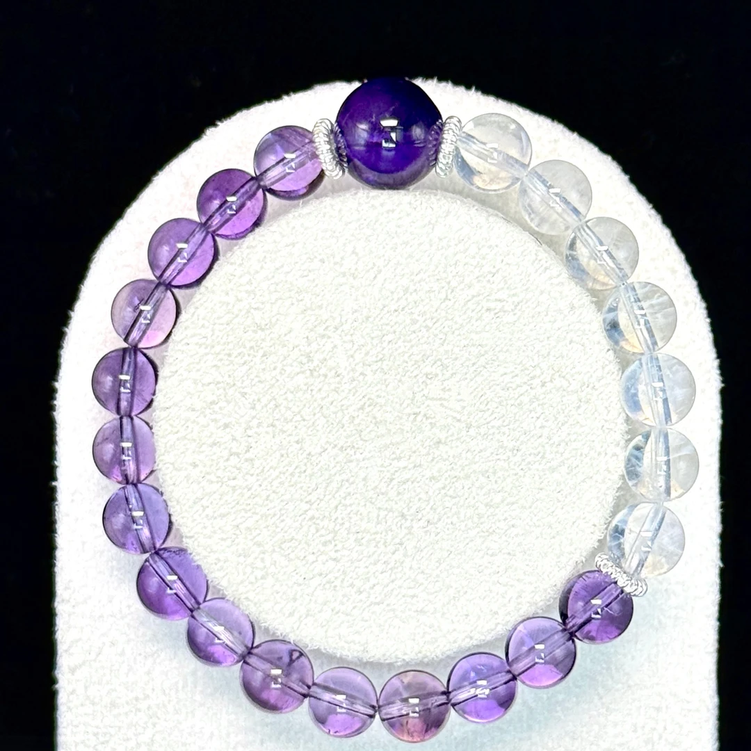 【V姐珠宝】ZX5218 高人指路1.0玻利维亚紫水晶设计款天然水晶手串