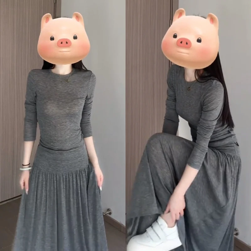 0121气质时尚套装女2025初春高级感简约百搭修身垂感半身裙两件套