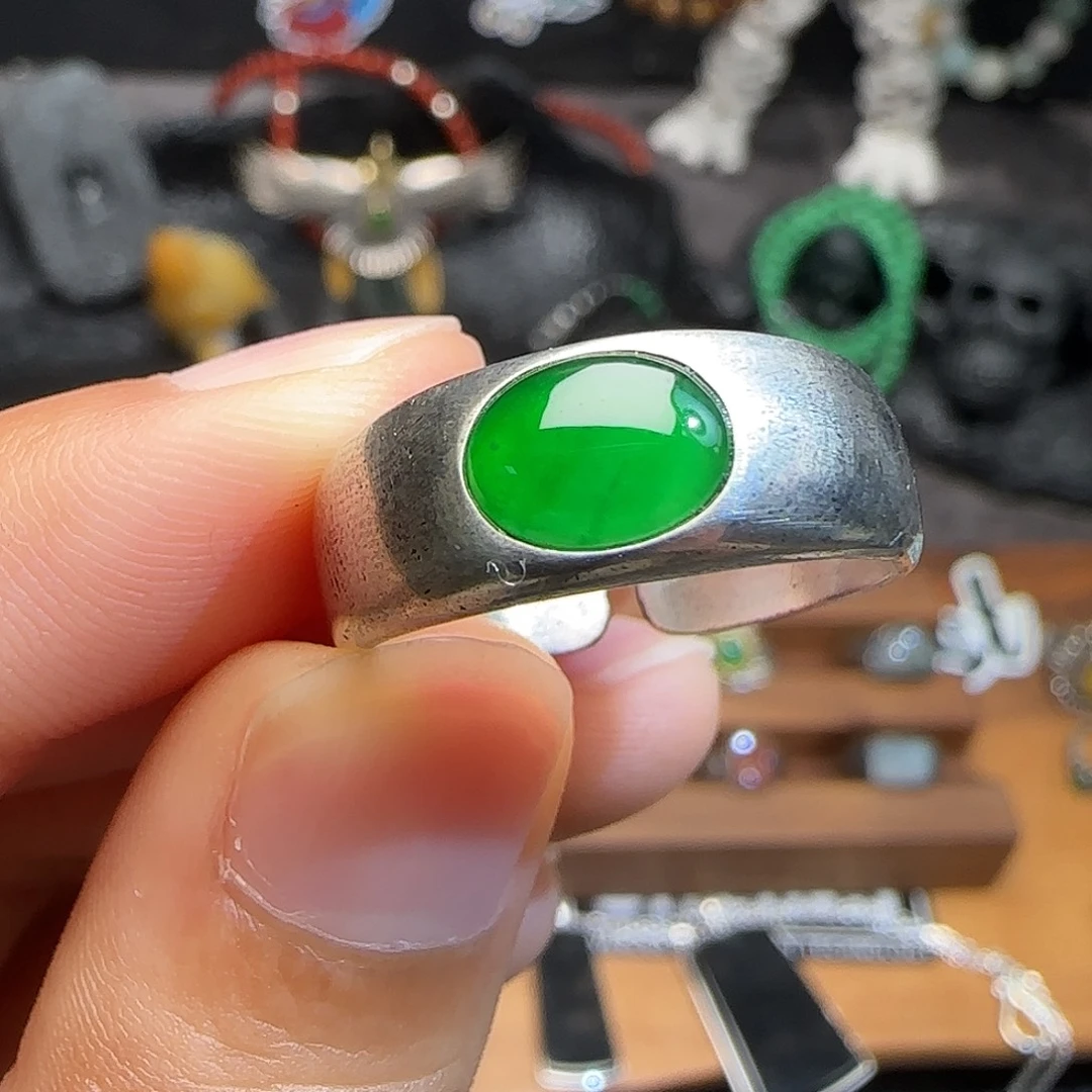 花***苒翡翠银S925镶嵌颈饰