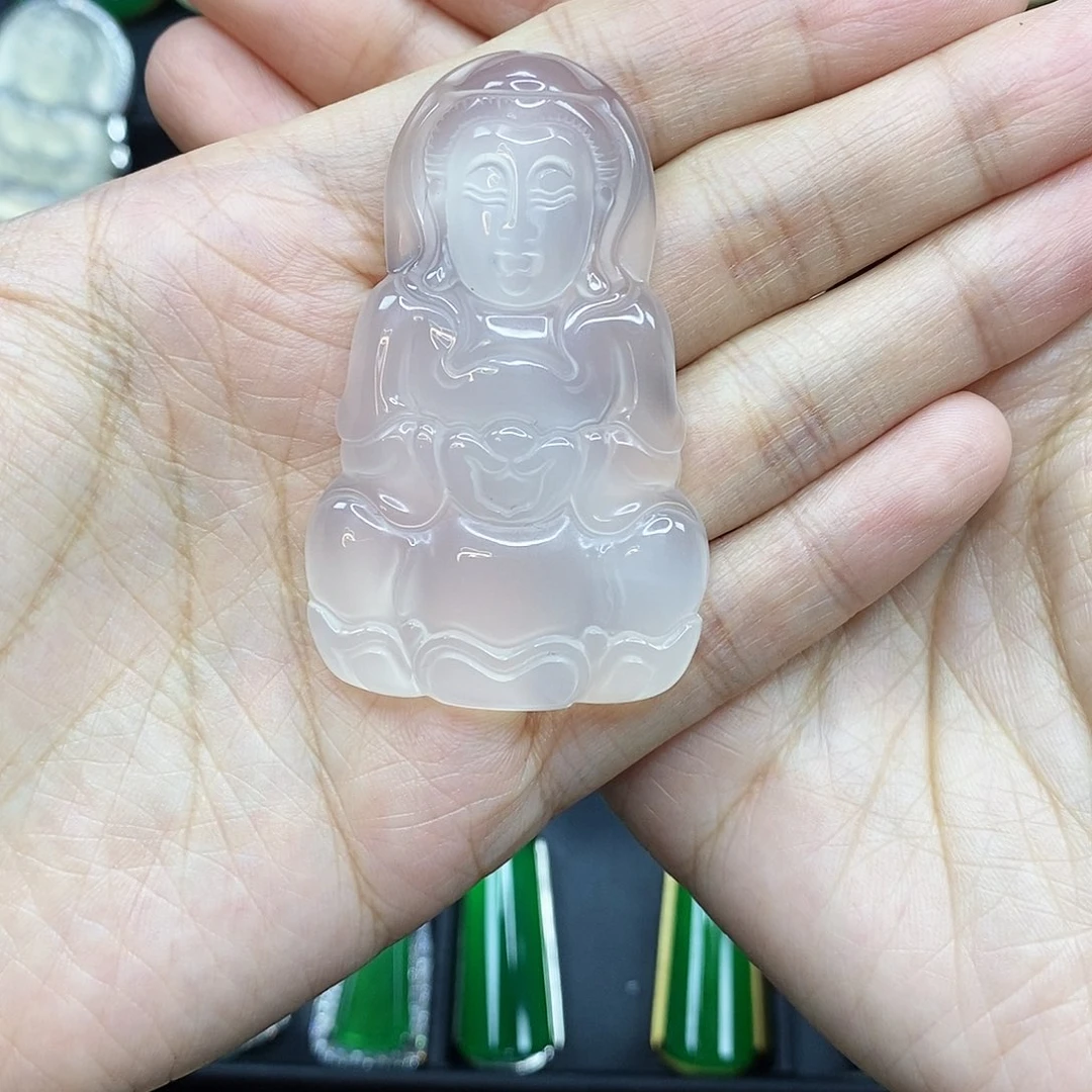 玛瑙/玉髓观音未镶嵌琉*