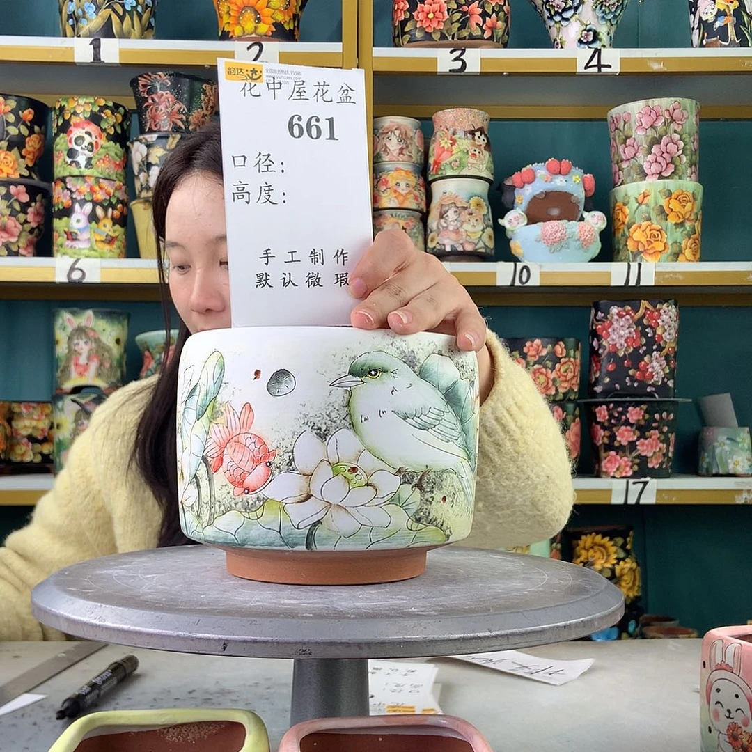 陶景德镇手工花盆661