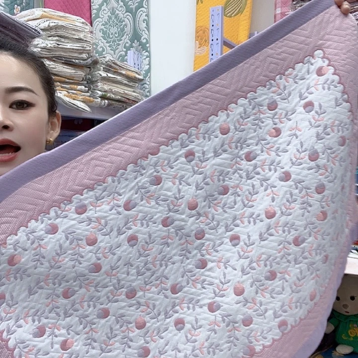 棉紫色小樱桃纯棉