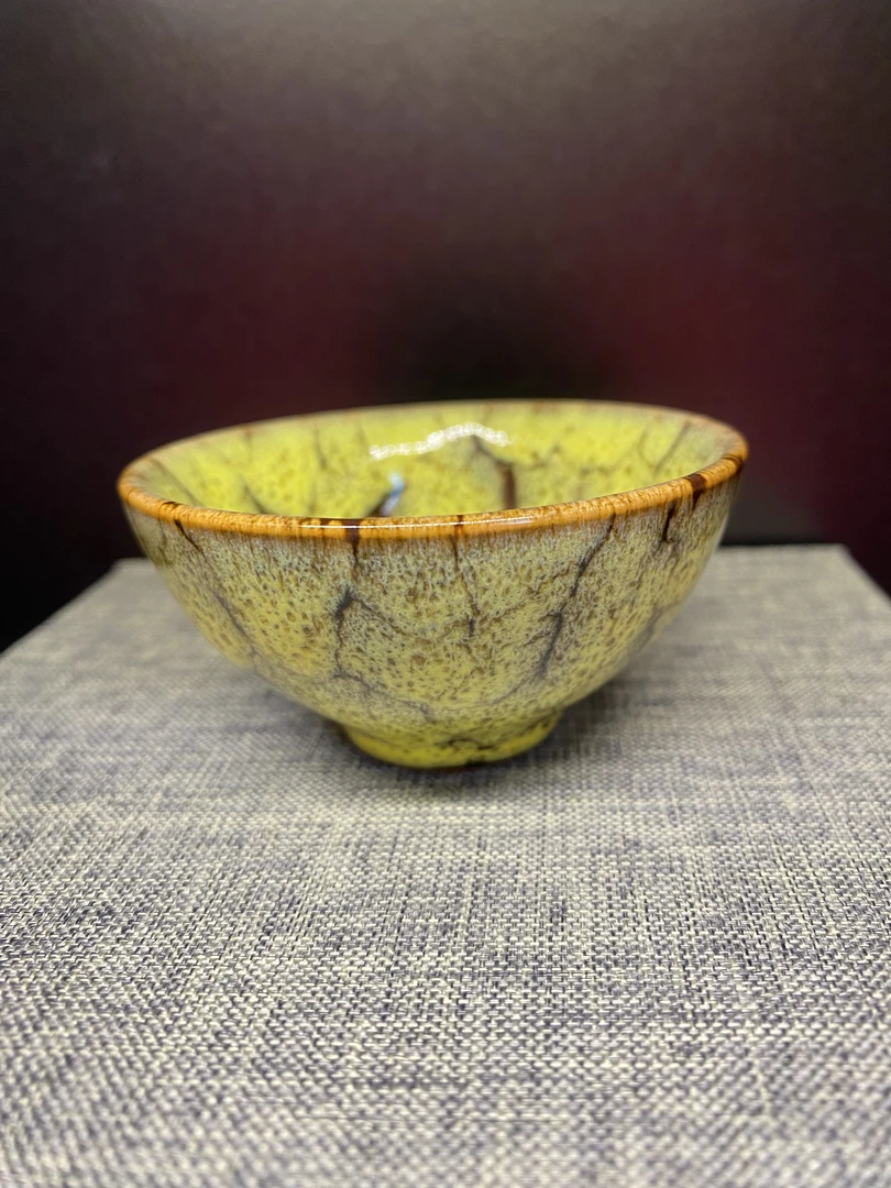 建窑建阳建盏主人杯（黄冰裂）