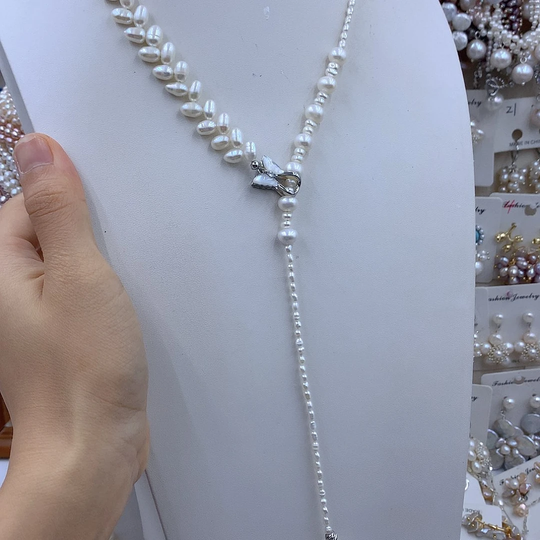 小***饱银S925镶嵌项链耳饰淡水珍珠