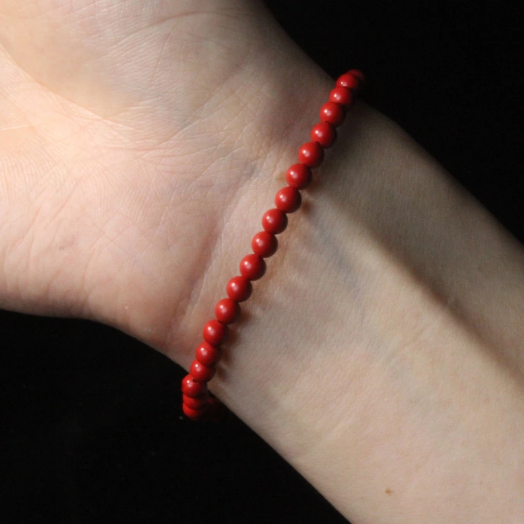 含辰砂工艺品天然水飞砂手串4mm【阿瑞朱砂】