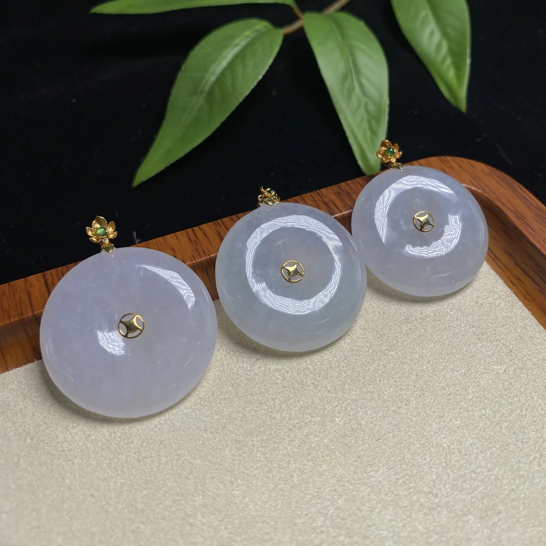思懿手镯之家18k翡翠平安扣约28.7*6mm-801036-QC-多样性发一芊芊