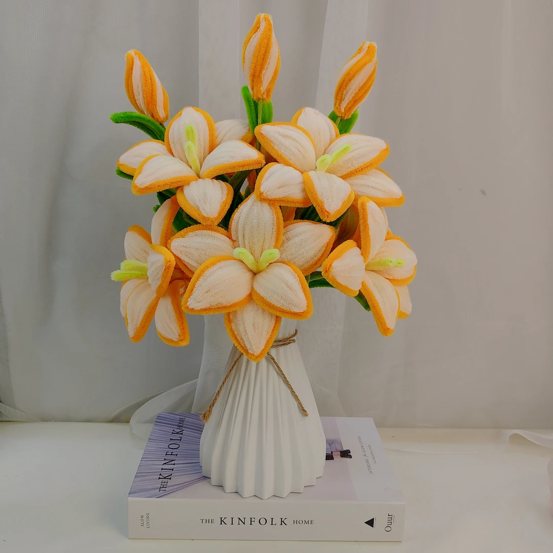 【小辣椒手工推荐送大花瓶】加密扭扭百合花材料包diy（非成品）