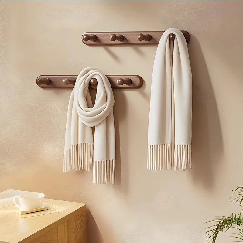 挂衣架实木衣帽架卧室玄关壁挂不占空间挂衣钩家用入户门后挂包架