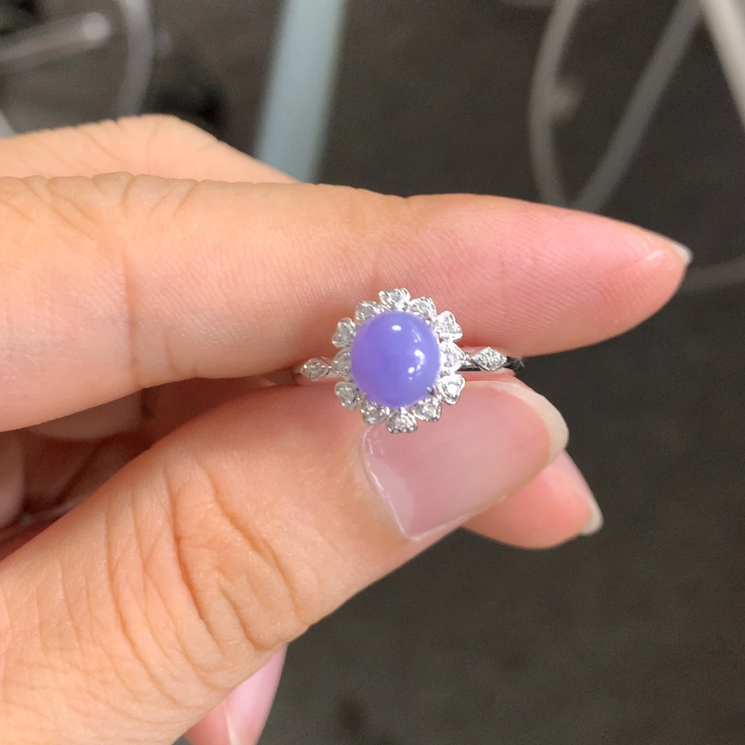 翡翠戒指18K金镶嵌翡翠