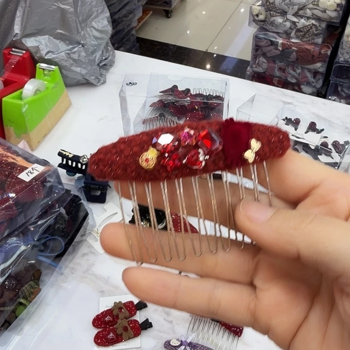 布艺铁合金叉梳-3