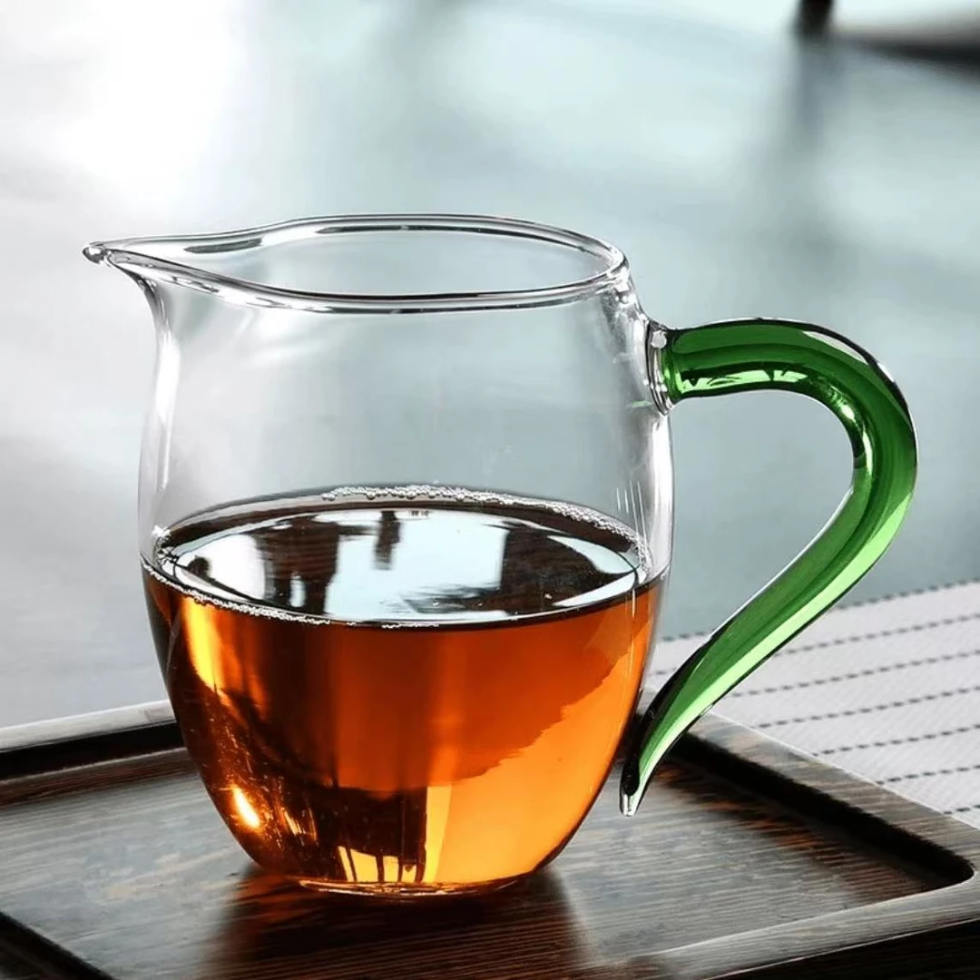 美人玻璃公道杯高硼硅加厚耐热家用分茶器大容量带把手茶海-ZH646
