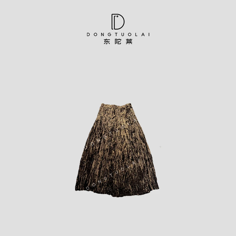 《L012》轻奢半身裙 气质时尚 潮流休闲 重工复古女士半裙黑色咖啡