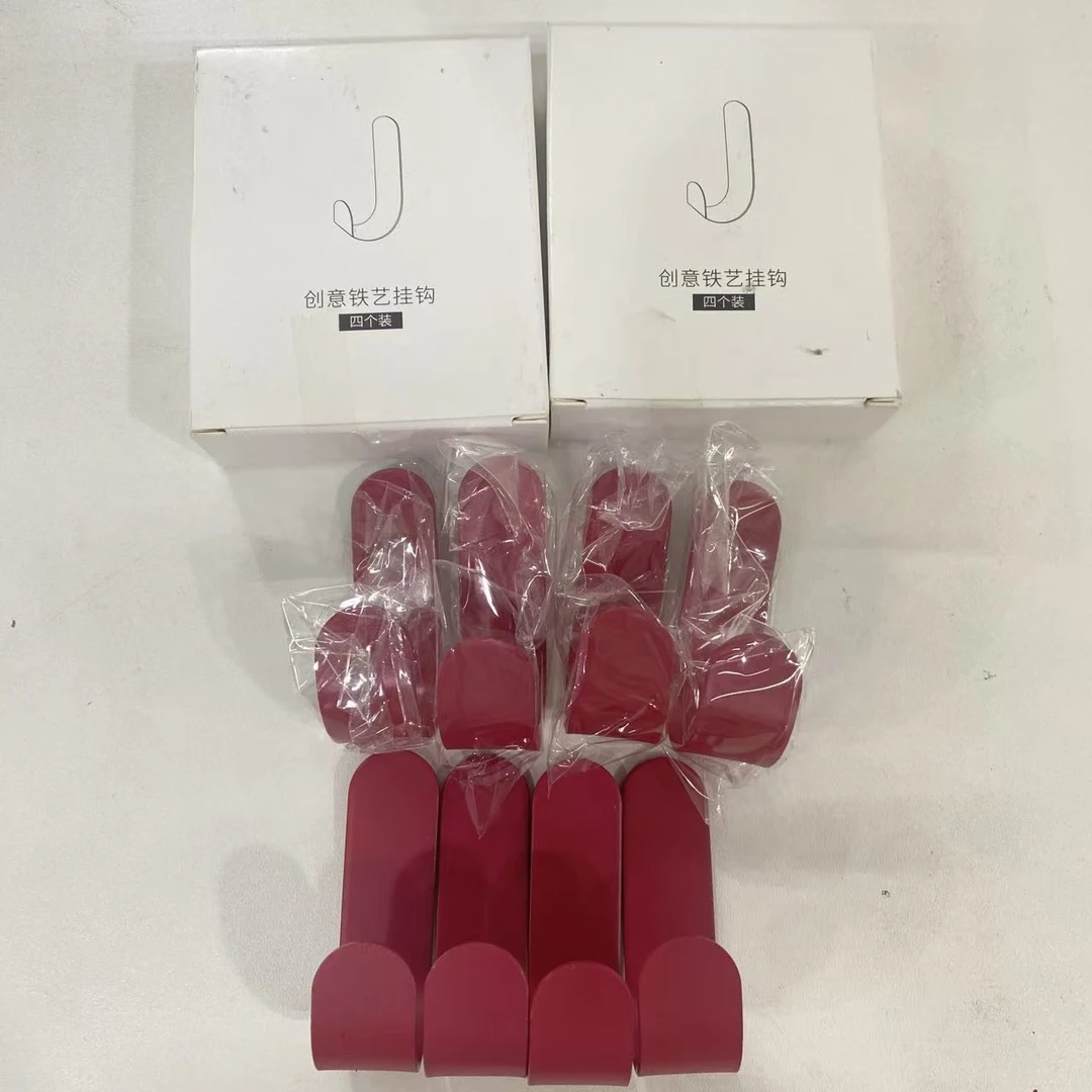 定制款！铁艺粘钩4个/盒（颜色随机）
