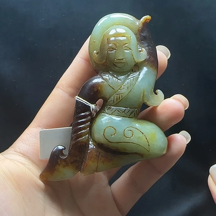 紫***来和田玉未镶嵌挂件