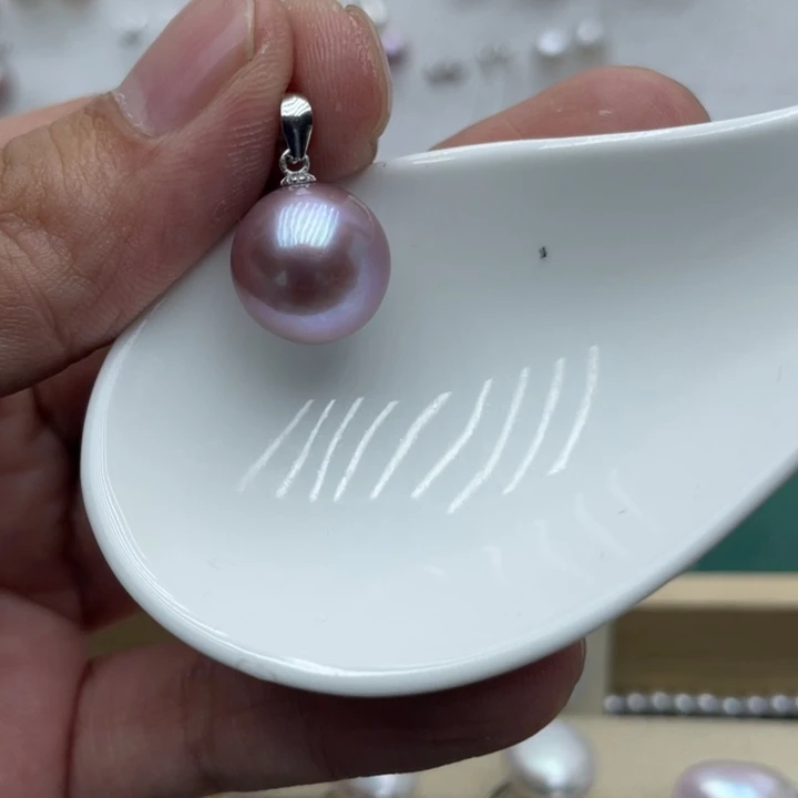 淡水珍珠吊坠(不含链)银S925镶嵌